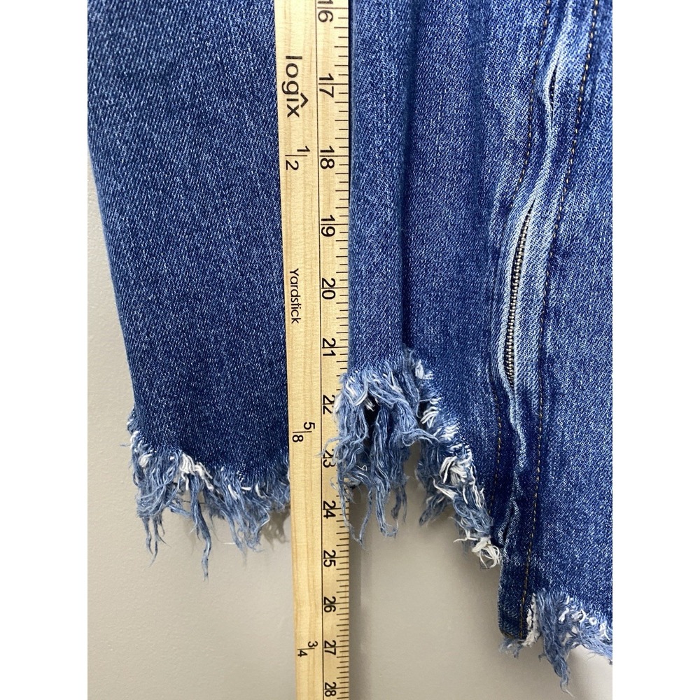 Zara Trafaluc Denim Overall Mini Skirt Raw Hem BOHO Cowgirl STAGECOACH Sz M - Picture 9 of 10